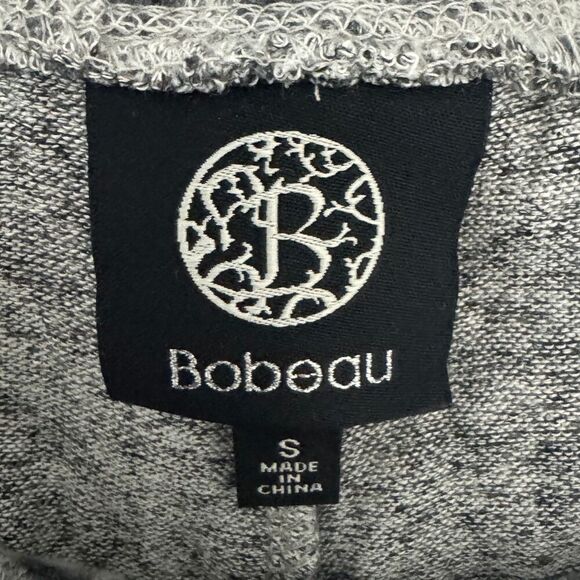 BOBEAU White Snow Leopard Soft Knit Drawstring Joggers Pockets Gray Black Small - Picture 6 of 7